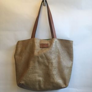 PATRICIA NASH EMBOSSED ITALIAN LEATHER TOTE BAG